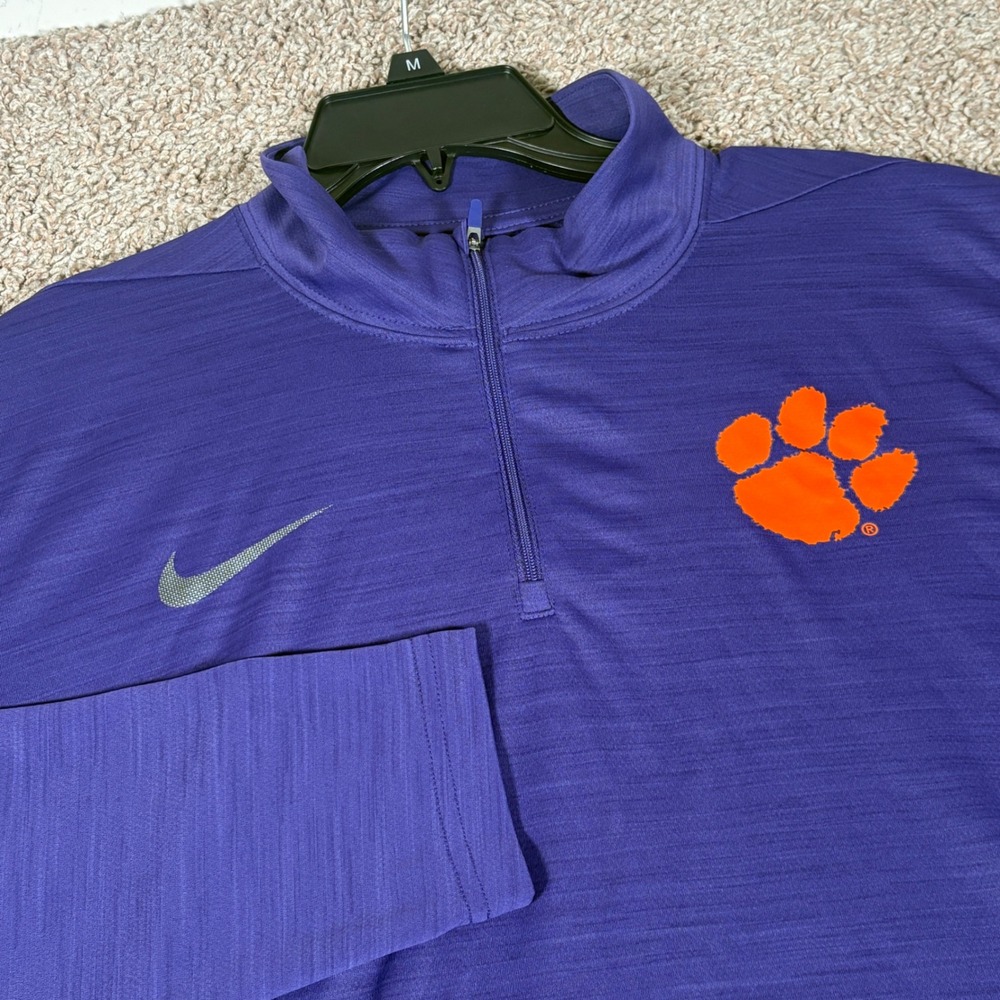 Nike Clemson Tigers Mens Intensity Dri-FIT 1/4 Zip Pullover Purple M53803 Medium